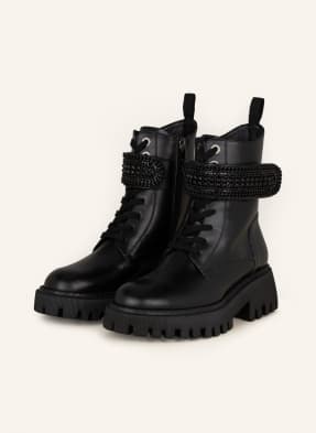 MARC CAIN Lace-up Boots with decorative gems