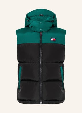 TOMMY JEANS Quilted vest ALASKA with detachable hood