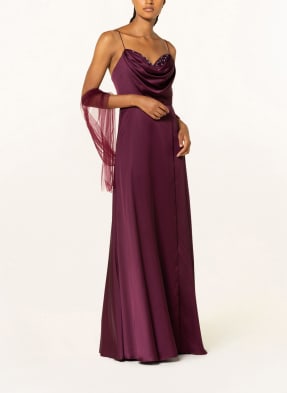 unique Evening dress with decorative gems and stole