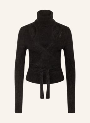 GANNI Turtleneck sweater with cut-outs and alpaca