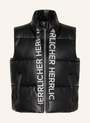 Herrlicher Quilted vest TALINE in leather look 