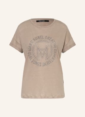 MARC AUREL T-Shirt aus Leinen mit Schmucksteinen