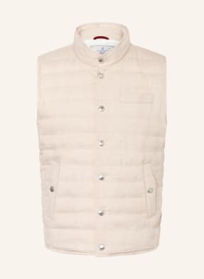 BRUNELLO CUCINELLI Quilted vest with linen