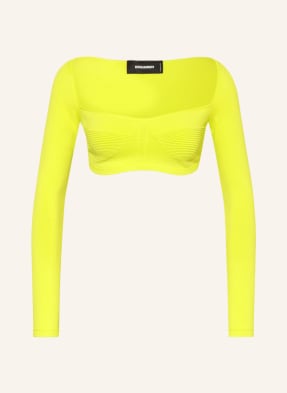 dsquared2 Cropped Tričko S Dlouhým Rukávem neonově zelená