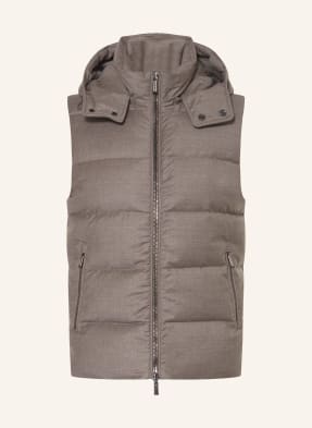 MOORER Down vest with detachable hood