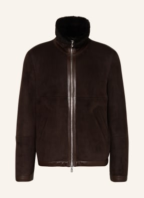BRUNELLO CUCINELLI Leather jacket with real fur