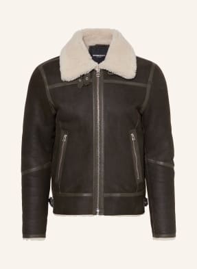 goosecraft Leather jacket LAMMY 111 with real fur