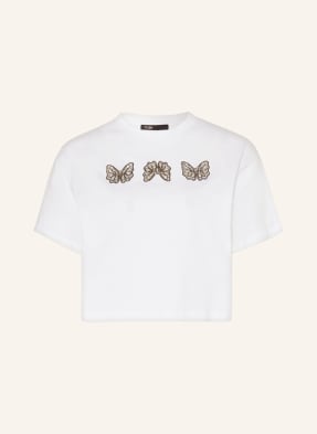 maje Cropped-Shirt mit Schmucksteinen