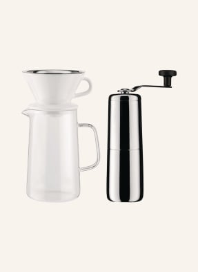 ALESSI Sada SLOW COFFEE: mlýnek na kávu, karafa a držák filtru