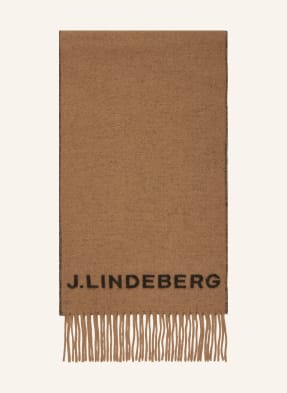 FRINGED SCARF IN MONOGRAM CASHMERE - BLACK / TOFFEE