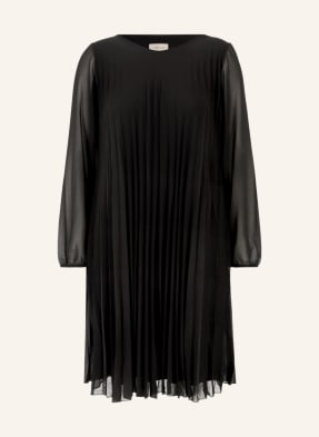 s.Oliver BLACK LABEL Plisseekleid mit 3/4-Arm in schwarz | Strandkleider