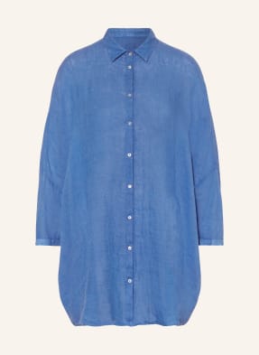 120%lino Oversized shirt blouse made of linen with 3/4 sleeves