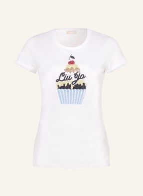 LIU JO T-shirt z obszyciem ozdobnymi kamykami