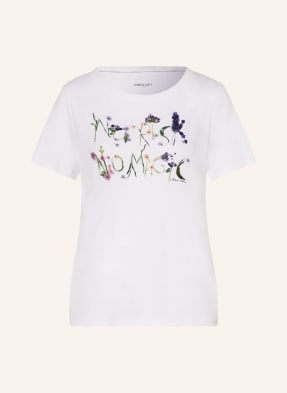 MARC CAIN T-shirt z cekinami i ozdobnymi perełkami