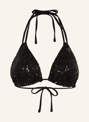 GUESS Triangle bikini top with sequins