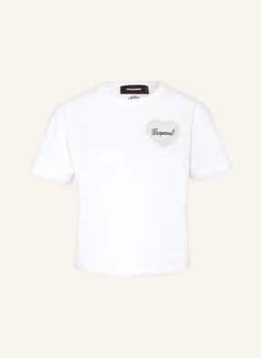 DSQUARED2 T-shirt with mesh and decorative gems