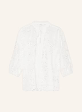 darling harbour Shirt blouse in broderie anglaise with 3/4 sleeves