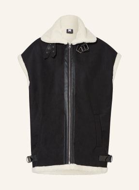 KARO KAUER Oversized vest with faux fur