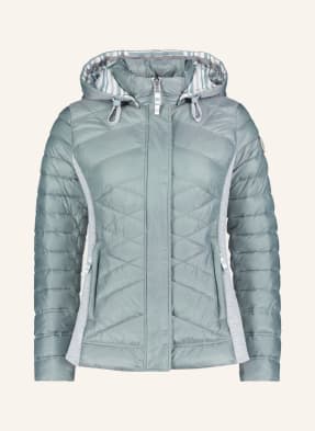 GIL BRET Quilted jacket in mixed materials with detachable hood