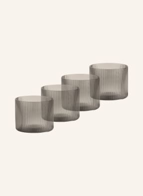 Ferm LIVING 4er-Set Trinkgläser RIPPLE