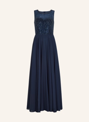 SWING Evening dress with sequins and decorative gems