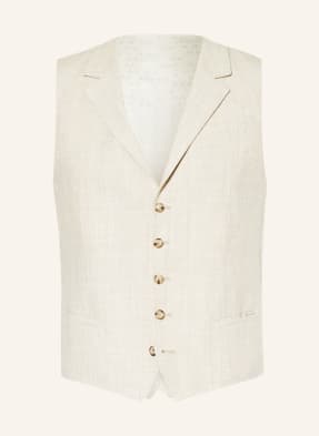 EDUARD DRESSLER Suit vest slim fit with linen