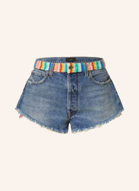 ALANUi Denim shorts OVER THE RAINBOW with fringes