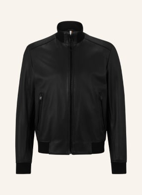 BOSS Leather bomber jacket MANOEL