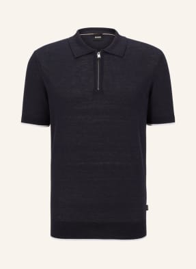 BOSS Knitted polo shirt GANZO with linen