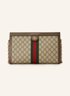 Gucci - Ophidia Medium Leather-Trimmed Monogrammed Coated-Canvas Messenger  Bag - Brown Gucci