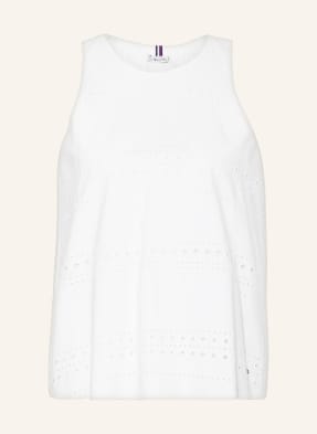 Tommy Hilfiger Top Aus Lochspitze weiss