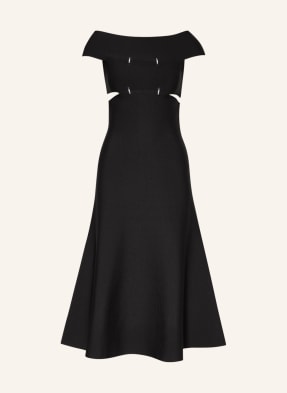 Alexander McQUEEN Off-shoulder knit dress with cut-outs