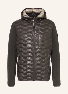MILESTONE Leather jacket MSDARWIN in mixed materials with detachable hood