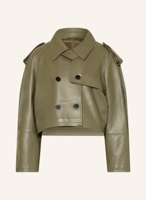 CLOSED Leather pea coat