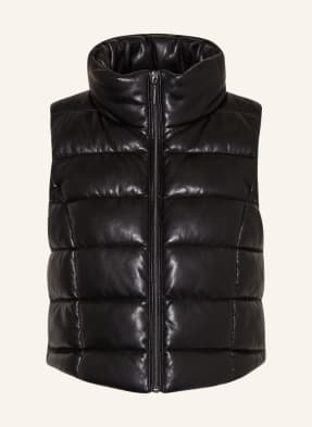 comma Quilted vest in leather look