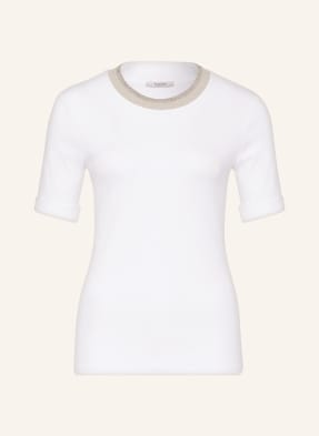PESERICO T-shirt z błyszczącą przędzą