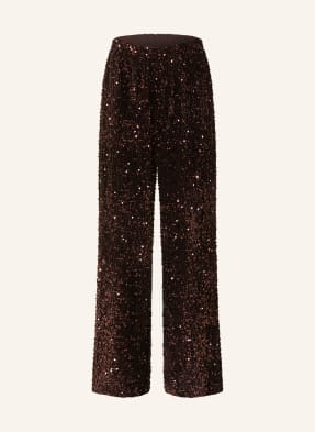 summum woman Wide leg trousers made of velvet with sequins