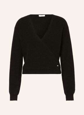 CINQUE Sweter CIBRIA w stylu kopertowym z błyszczącą przędzą