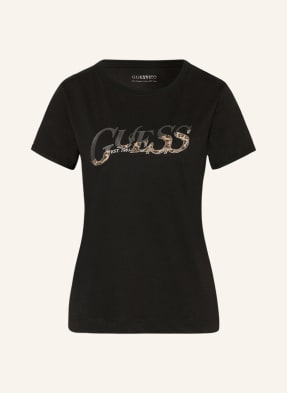 GUESS T-Shirt LEO mit Schmucksteinen