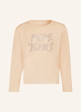 Pepe Jeans Koszulka z długim rękawem z ozdobnymi kamykami