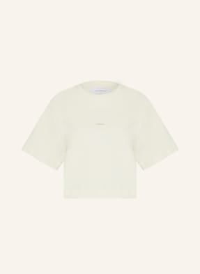 Off-White Cropped-Shirt mit Schmucksteinen