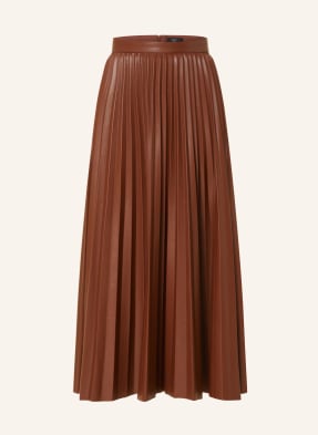 WEEKEND MaxMara Spódnica plisowana OSIRIDE z imitacji skóry