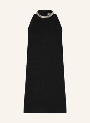 SANDRO Tweed-Kleid mit Schmucksteinen