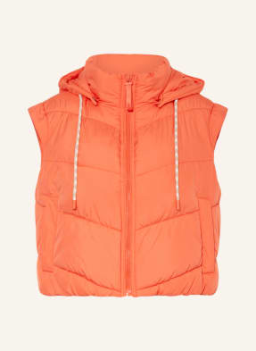 comma casual identity Quilted vest with removable hood