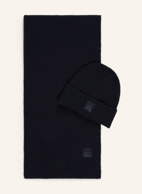BOSS Set FELICE: Schal in Mütze mit schwarz und Geschenkbox