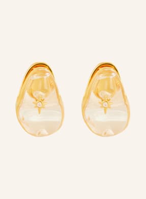 Zimmermann Náušnice Crystal Pebble zlatá / bílá
