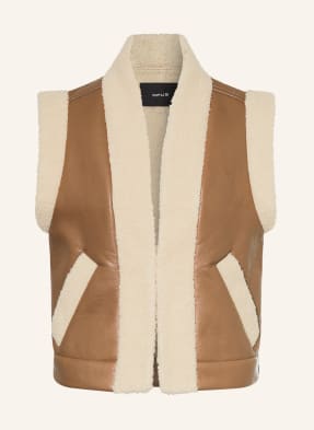 OPUS Vest WARENI in leather look with teddy