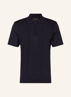 BOSS Knitted polo shirt PARKAU with silk