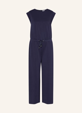 Polo bleu marine imprimé grec en relief Jumpsuit