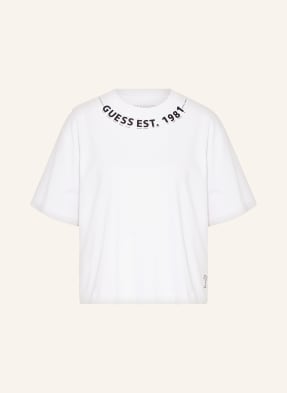GUESS T-shirt z obszyciem ozdobnymi kamykami